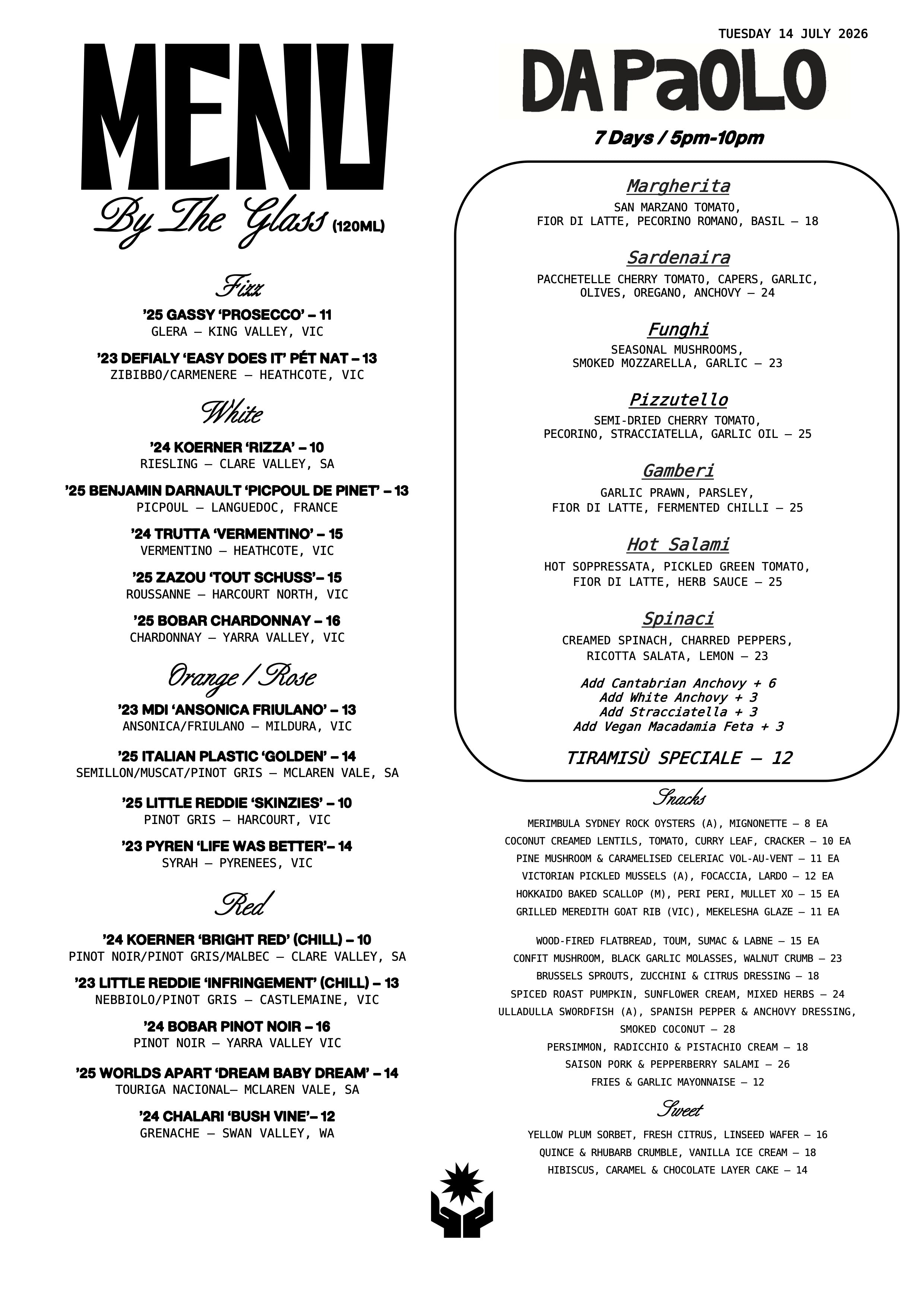 Bar-Menu