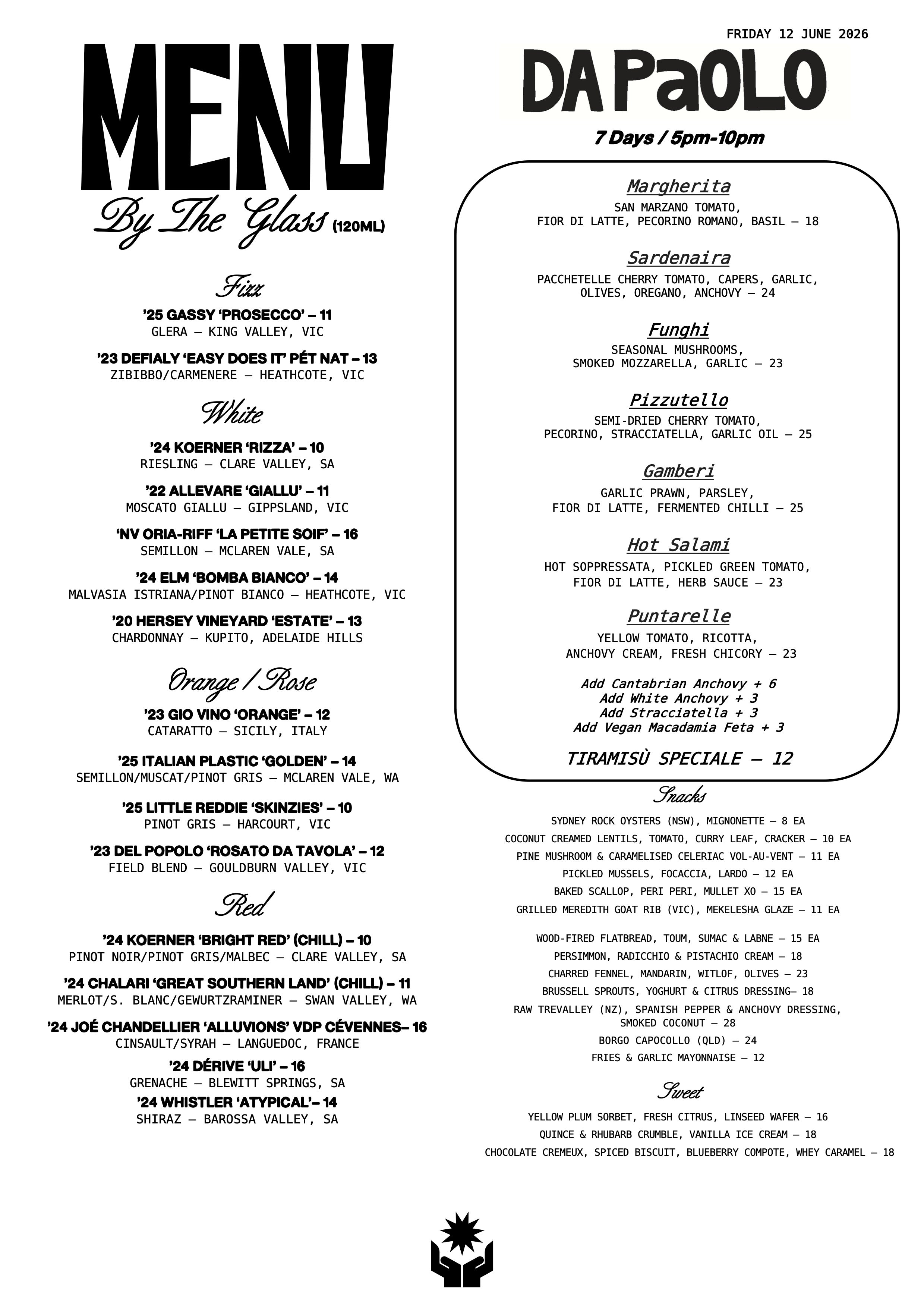 Bar-Menu