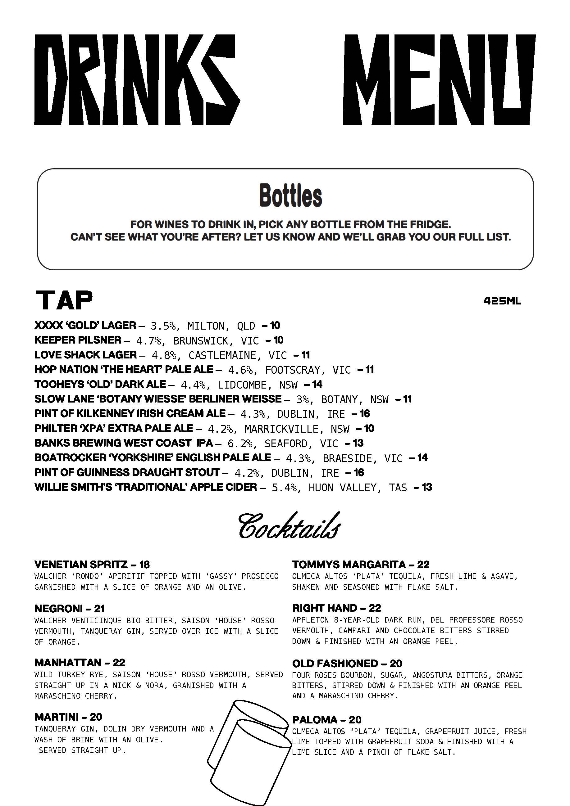Bar-Menu