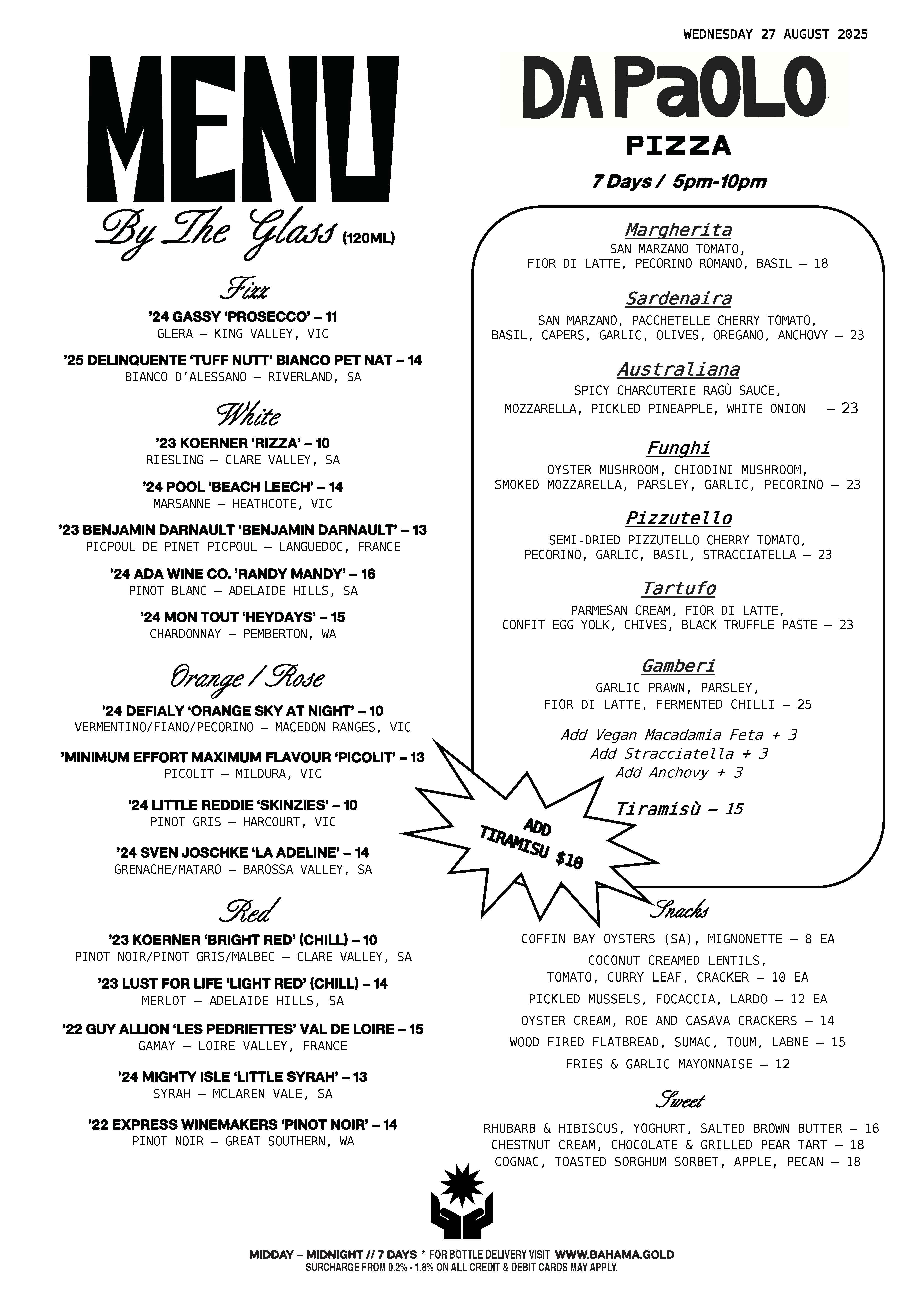 Bar-Menu