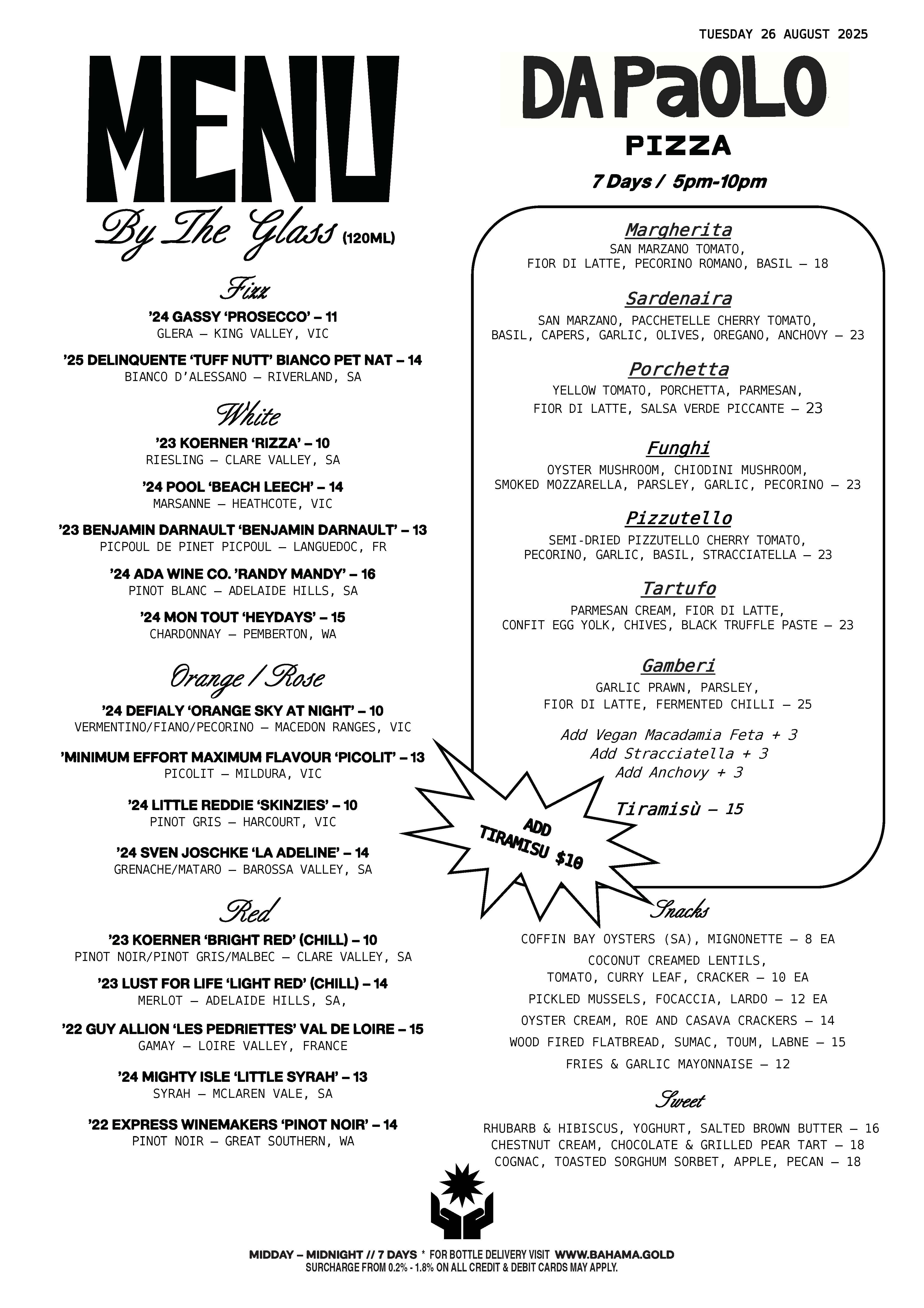 Bar-Menu